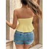 image:imageGORGLITTER Womens Strapless Asymmetrical Tube Peplum Tops Trendy Dressy Backless Cute Casual Summer Beach Bandeau TopsYellow