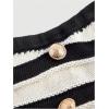 image:imageGORGLITTER Womens Strapless Knit Tube Top Striped Button Up Sleeveless Sweater Dressy Trendy Going Out BandeauBlack and White