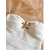 image:imageGORGLITTER Womens Strapless One Piece Swimsuit Metal Star Tummy Control Tube Top Bikini Bathing Suit SwimwearWhite