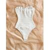 image:imageGORGLITTER Womens Strapless One Piece Swimsuit Metal Star Tummy Control Tube Top Bikini Bathing Suit SwimwearWhite