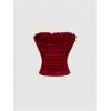 image:imageGORGLITTER Womens Strapless Tube Crop Tops Cute Strawberry Lace Sleeveless Bandeau Cami Tank Going Out TopsRed
