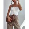 image:imageGORGLITTER Womens Strapless Tube Top Open Back Sleeveless Smocked Twist Bandeau Top Going Out Summer Crop Tops 2025White