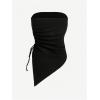 image:imageGORGLITTER Womens Strapless Y2k Rave Tops Asymmetrical Star Ruched Tank Top Going Out Rock Concert Festival OutfitsBlack