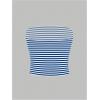 image:imageGORGLITTER Womens Striped Cropped Tube Top Strapless Y2K Bandeau Going Out Cute Crop TopsBlue