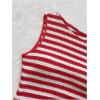 image:imageGORGLITTER Womens Striped Sleeveless Tank Tops Tie Shoulder Asymmetrical Neck Going Out Knit ShirtRed and White