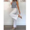 image:imageGORGLITTER Womens Striped Smocked Tank Top Ruched Ruffle Shirred Sleeveless Summer Going Out Peplum TopsWhite and Blue