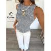 image:imageGORGLITTER Womens Striped Smocked Tank Top Ruched Ruffle Shirred Sleeveless Summer Going Out Peplum TopsWhite and Blue