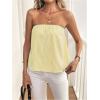image:imageGORGLITTER Womens Striped Strapless Tube Tops Flowy Bandeau Cute Peplum Y2k TopsYellow