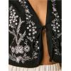 image:imageGORGLITTER Womens Western Crop Vest Tops Boho Floral Embroidered Tie Front Sleeveless Country Concert Cowgirls OutfitsBlack