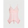 image:imageGORGLITTER Womens Y2k Babydoll Tops Sequin Butterfly Lace Sheer Mesh Cute Coquette Asymmetrical Vacation Cami TopPink