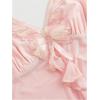 image:imageGORGLITTER Womens Y2k Babydoll Tops Sequin Butterfly Lace Sheer Mesh Cute Coquette Asymmetrical Vacation Cami TopPink