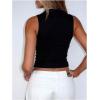 image:imageGORGLITTER Womens Y2k Cut Out Crop Tank Tops Heart Ruched Crewneck Sleeveless Slim Goth TopsBlack