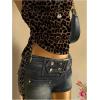 image:imageGORGLITTER Womens Y2k Gothic Strapless Tube Tank Top Grunge 2000s Clothing Bandeau Drawstring Ruched Going Out TopsMulticolor Leopard