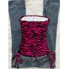 image:imageGORGLITTER Womens Y2k Gothic Strapless Tube Tank Top Grunge 2000s Clothing Bandeau Drawstring Ruched Going Out TopsPink and Black Zebra Print