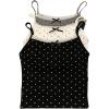image:imageGORGLITTER Womens 3 Packs Polka Dots Lace Trim Camisole Y2K Sleeveless Coquette Cami Tank Going Out Crop TopMulticolor