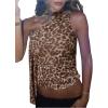 image:imageGORGLITTER Womens Cheetah Animal Print Halter Tops Leopard Sleeveless Y2K Going Out Crop TopsBrown
