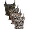 image:imageGORGLITTER Womens Cheetah Leopard Camo Print Crop Tops Sleeveless Open Back Strappy Summer Casual 4 Pack TopsMulticolor
