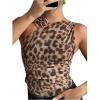 image:imageGORGLITTER Womens Cheetah Leopard Print V Neck Summer Thong Bodysuit Animal Sleeveless Backless Going Out Leotard TopsBrown