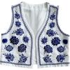 image:imageGORGLITTER Womens Cowboy Chic Cowgirl Western Outfits Boho Vest Tops Country Concert Embroidered CardiganBlue and White