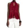 image:imageGORGLITTER Womens Mesh Halter Flowy Tank Tops Ruffle Chiffon Tie Neck Cut Out Brunch Dinner Crop Tops Going Out OutfitsBurgundy