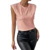 image:imageGORGLITTER Womens Pearl Beaded Top Blouses Casual Dressy Sleeveless Shoulder Pad Tee TShirt Going Out OutfitsPink