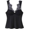 image:imageGORGLITTER Womens Satin Deep V Tank Tops Y2K Lace Trim Sleeveless Plunging Date Night CamisoleBlack