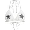 image:imageGORGLITTER Womens Sexy Rave Sequin Fuzzy Bra Top Lace Up Halter Backless Sleeveless Crop Cami TopWhite