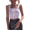 image:imageGORGLITTER Womens Sleeveless Knit Tops Dressy Summer Vacation Going Out Outfits Square Neck Button Front Crop Tank TopViolet Purple