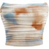 image:imageGORGLITTER Womens Strapless Bandeau Tube Tops Cute Summer Mesh Backless Ruched Going Out Crop Tops Cami 2025 TrendyBeige Milti