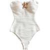 image:imageGORGLITTER Womens Strapless One Piece Swimsuit Metal Star Tummy Control Tube Top Bikini Bathing Suit SwimwearWhite