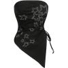 image:imageGORGLITTER Womens Strapless Y2k Rave Tops Asymmetrical Star Ruched Tank Top Going Out Rock Concert Festival OutfitsBlack