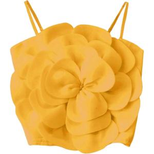 image:imageGORGLITTER Womens Flower Backless Summer Going Out Crop Tops Trendy Y2K Boho Sleeveless Cute Vacation Dressy Tube TopGinger