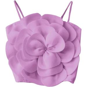 image:imageGORGLITTER Womens Flower Backless Summer Going Out Crop Tops Trendy Y2K Boho Sleeveless Cute Vacation Dressy Tube TopLilac Purple