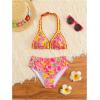 image:imageGORGLITTER Girls 2 Piece Swimsuit Floral Tie Halter Bikini Cute Hawaiian Bathing SuitPink