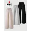 image:imageGORGLITTER Girls 3 Pack Wide Leg Baggy Sweatpants Y2K Graphic High Waisted Casual Track Pants Rave BottomsBlack Grey Khaki