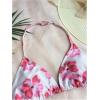 image:imageGORGLITTER Girls 3 Piece Bikini Sets Floral Halter Triangle Bathing Suit with Sarong Cover UpPink