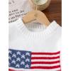 image:imageGORGLITTER Girls American Flag Graphic Sweater Crewneck Long Sleeve Knit Pullover TopsWhite