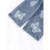 image:imageGORGLITTER Girls Baggy Jeans Adjustable Elastic Waist Straight Wide Leg Denim Pants Trendy Streetwear TrousersDark Wash
