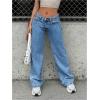 image:imageGORGLITTER Girls Baggy Jeans Cute Low Rise Wide Leg High Waisted Denim Pants Bottoms Trouser with Pockets CasualMedium Wash