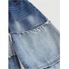 image:imageGORGLITTER Girls Baggy Jeans Cute Trendy Wide Leg High Waist Denim Color Block Raw Trim Loose Denim Pants Long TrousersMedium Wash