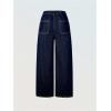 image:imageGORGLITTER Girls Baggy Jeans Cute Wide Leg Denim Elastic High Waisted Pants Bottoms Trousers with PocketsDark Wash