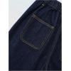 image:imageGORGLITTER Girls Baggy Jeans Cute Wide Leg Denim Elastic High Waisted Pants Bottoms Trousers with PocketsDark Wash