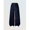 image:imageGORGLITTER Girls Baggy Jeans Cute Wide Leg Denim Elastic High Waisted Pants Bottoms Trousers with PocketsDark Wash