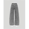 image:imageGORGLITTER Girls Baggy Jeans Cute Wide Leg Denim Elastic High Waisted Pants Bottoms Trousers with PocketsLight Grey