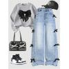 image:imageGORGLITTER Girls Baggy Jeans Denim Cute Bow High Waisted Straight Wide Leg Joggers Pants Trouses Y2k Going Out OutfitsMedium Wash