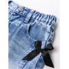 image:imageGORGLITTER Girls Baggy Jeans Denim Fall Bow High Waisted Straight Wide Leg Cargo Joggers Pants Cowgirl JeansBlue