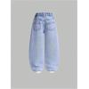 image:imageGORGLITTER Girls Baggy Jeans Denim Heart Graphic Print High Waisted Straight Wide Leg Joggers PantsLight Wash