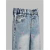 image:imageGORGLITTER Girls Baggy Jeans Denim High Waisted Heart Graphic Print Straight Wide Leg Cargo Joggers PantsBlue Heart