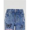 image:imageGORGLITTER Girls Baggy Jeans Denim Ripped High Waisted Butterfly Graphic Print Straight Wide Leg Cargo Joggers PantsBlue