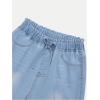 image:imageGORGLITTER Girls Baggy Jeans Vintage Washed Elastic Waist Denim Pants Y2K Boyfriend Skater Pants StreetwearLight Wash
